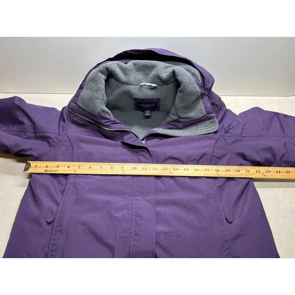 Lands' End Coat Girls M 10-12 Purple The Squall Coat Removable Hood Lined